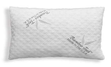 Hypoallergenic Bamboo Pillow - Shredded Memory Foam with Stay Cool Bamboo Cover - Dust Mite Resistant - Made in the USA by Restwel - (King)