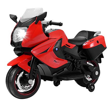 Uenjoy Murtisol Kids Motorcycle Power Wheels Motorcycle 12V/ 2 Wheels/ Red