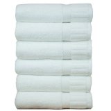 Bare Cotton Luxury Hotel and Spa Towel 100 Genuine Turkish Cotton Hand Towels White Piano Set of 6