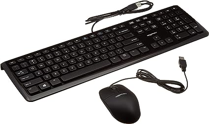 Krevi Low-Profile Wired USB Keyboard with Matte Black, 50keys