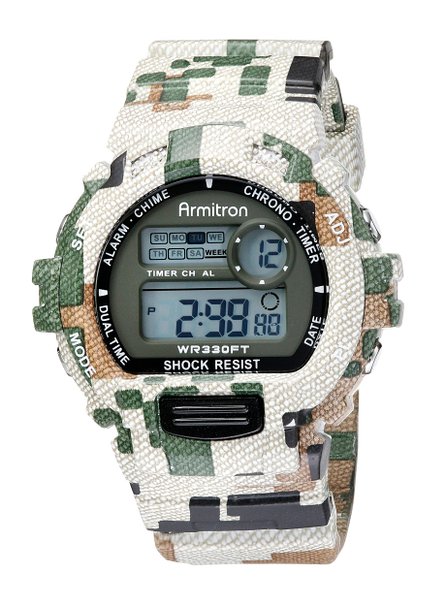 Men's 40/8216MIL Digital Chronograph Watch With Camouflage Resin Band