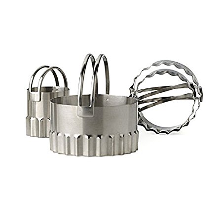 RSVP Stainless Steel Round Biscuit Cutters with Fluted Edge, Set of 4