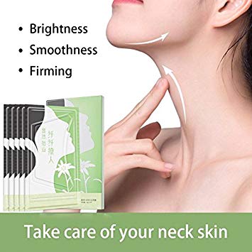 Collagen Neck Masks- 5PCS Neck Lift Mask Sheet for Eliminate and Prevent Neck Wrinkles Best for Neck Skin Whitening Firming Moisturizing Care