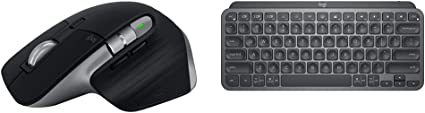 Logitech MX Master 3 Advanced Wireless Mouse - Space Grey & MX Keys Mini Minimalist Wireless Illuminated Keyboard, Compact, Bluetooth, Backlit, USB-C - Graphite