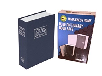 BLUE Large Diversion Dictionary Book Safe With Lock- Hidden Box in a Realistic Looking Book with Cloth-Like Cover and Strong Steel Interior - 2 Keys Included by Wholeness Home