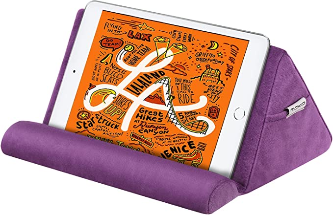 MoKo Tablet Pillow Stand, Pillow Lap Holder for iPad Tablet up to 11" for Xmas Gift, eReaders, Fit with iPad 9 10.2",iPad Mini 6 8.3",iPad 10th,iPad Pro 11 2022,Air 4, Galaxy Tab S6/S7, Grape Purple