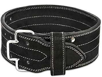 PDX Fitness Power Lifting Belt / Leather Weight Lifting Belt With Heavy Duty Lever Buckle - 4" Wide & 10mm Thick