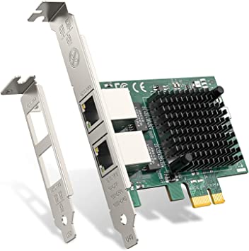 1G Gigabit Ethernet Converged Network Card, Dual RJ45 Port Server Network Card with Intel 82571 Chipset Ethernet Adapter Low Profile LAN NIC Card for Support PXE for Windows/Windows Server/Linux