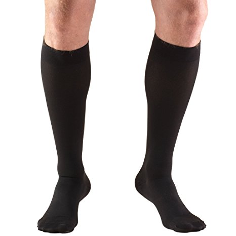 Truform Closed Toe, Knee High 20-30 mmHg Compression Stockings, Black, 3X-Large