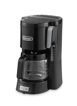 Delonghi ICM15240 Front Loading Filter Coffee Maker, 1.3 Litre, 10-15 Cup Capacity, 1000 Watts - Black