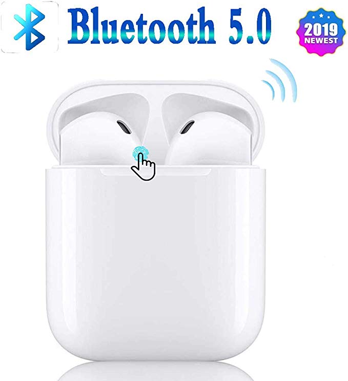 Wireless Earbuds Bluetooth 5.0/ with IPX5waterproof/3D Stereo Noise Reduction【 Smart touch/24Hrs Charging Case】 Pop-up Window/Compatible Apple iPhone airpod airpods Auto Pairing Fast Charging