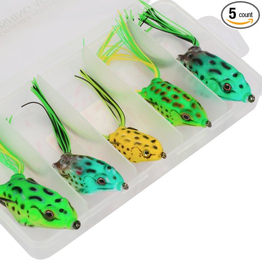 Goture Topwater Frog Lure Kit Set Lots, Especially For Bass Snakehead,Freshwater Saltwater Soft Bait