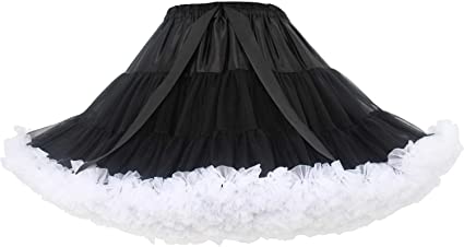 TaoQi Womens Bubble Skirt Pettiskirt Tutu Ball Gown Fluffy Skirt Petticoat
