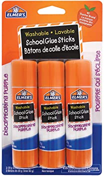 Elmer's Disappearing Purple School Glue Stick, 20G, 0.7-Ounce Each, 3-Pack (61666Q)