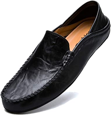 MCICI Loafers Mens Premium Genuine Leather Penny Shoes Fashion Slip On Driving Shoes Casual Flat Moccasin 6.5 US-11.5 US