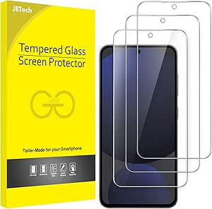 JETech Screen Protector for Samsung Galaxy S24 FE, Tempered Glass Film, Fingerprint ID Compatible, HD Clear, 3-Pack