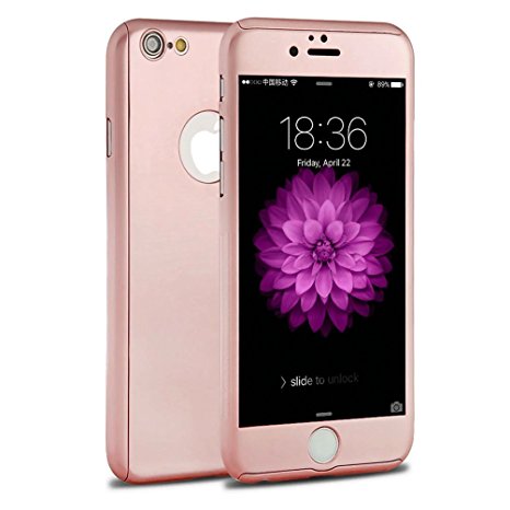 iPhone 7 Plus Full Body Hard Case--Inspirationc 360 All Round Protective Case for iPhone 7 Plus 5.5 Inch--Rose Gold