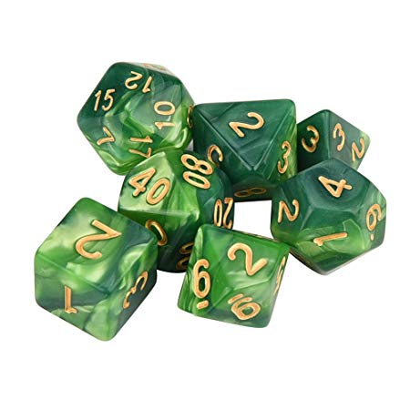 Fenleo 7pcs/Set Dice for TRPG Game Dungeons & Dragons Polyhedral D4-D20 Multi Sided Acrylic Dice