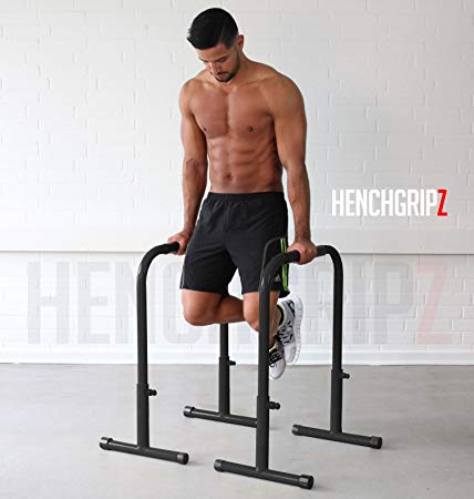 HENCHGRIPZ 73/83/93cm Adjustable Height Crossfit Parallel Dip Bars | Parallettes | Gymnastic Bars | Dip Station | Dip Machine | MMA