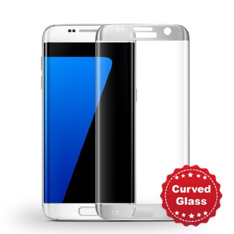 Samsung S7 edge High Grade Full Cover Curved Tempered Glass Screen Protector (1 Pack) Super Hard 0.33mm By GoodPrice 2.5d-Extreme Hard Series - S7 Edge (Sliver))