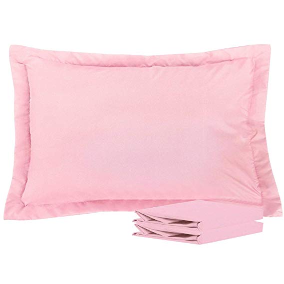 NTBAY Queen Pillow Shams, Set of 2, 100% Brushed Microfiber, Soft and Cozy, Wrinkle, Fade, Stain Resistant (Pink, Queen)