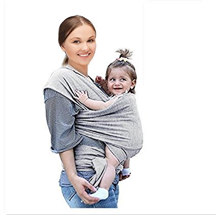Baby Wrap, Willaire Baby Carrier Sling Natural Cotton Nursing Baby Holder for Newborns (Grey)