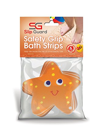 Non Slip Bathtub Stickers for Baby Bath Tub, 6 Pack, Soft & Safe Vinyl Starfish