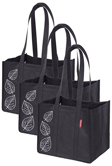 Planet E Collapsible Shopping Bag Black Pack of 3