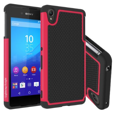 Sony Z3  Case, LK [Drop Protection] [Shock-Absorption] [Impact Resistant] Hybrid Dual Layer Armor Defender Case Cover for Sony Xperia Z3  (Hot Pink)