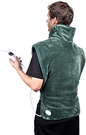 HailiCare Electric Heating Pad for Back Neck and Shoulder Pain Relief, 24"x35" Heating Wrap with Fast Heating and 6 Temperature Settings for Sport Sorness and Cramps Relief - Auto Shut Off, Washable