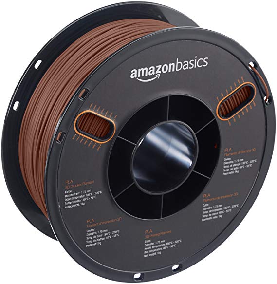 AmazonBasics PLA 3D Printer Filament, 1.75mm, Copper, 1 kg Spool