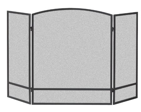 Panacea Products 15951 3-Panel Arch Screen with Double Bar for Fireplace
