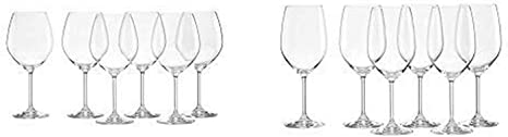 Lenox Tuscany Classics Red Wine Glasses, Buy 4, Get 6, 24 ounces - 887609 and Tuscany Classics White Wine Glasses, Buy 4, Get 6, 21 ounces - 887610