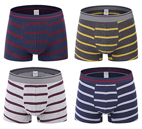 Okany Mens Cotton Boxer Briefs Sports Pack for Mens, Underwear Pack of 4
