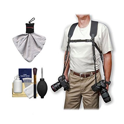 OP/TECH Dual Camera & Binoculars Black Strap Harness (Regular)   Accessory Kit