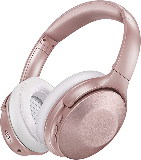 Active Noise Cancelling Headphones, Wireless Over Ear Headphones with Mic, USB-C Fast Charge ANC Headphones with 45H Playtime, Hi-Fi Sound, Deep Bass, Memory Foam Ear Cups for Travel, Home Office