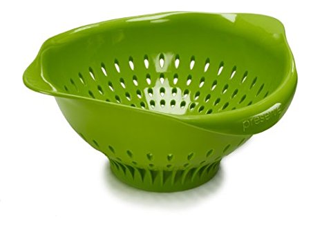 Preserve Large Colander Made from Recycled Plastic, 3.5 Quart Capacity, Green