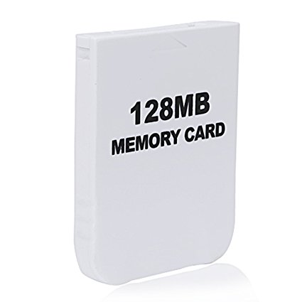 HDE 128MB Memory Card for Nintendo GameCube and Wii Consoles Game Saving Accessory for Classic Game Systems (2043 Blocks, White)