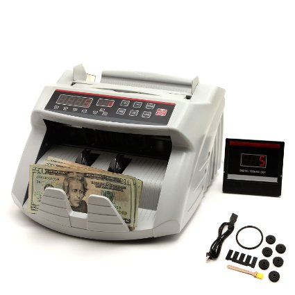 NuLink™ Professional Currency Bill Cash Banknote Money Counter Machine With UV [Ultraviolet], MG [Magnestic] Counterfeit Bill Detection, & Total Count Voice Feature