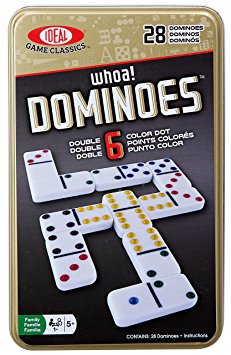 Ideal Whoa! Double 6 Color Dot Dominoes