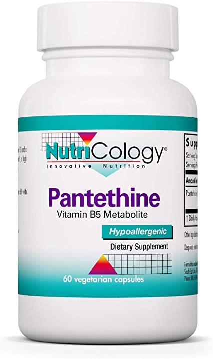 NutriCology Pantethine - Vitamin B5 Metabolite, Cellular Energy - 60 Vegetarian Capsules