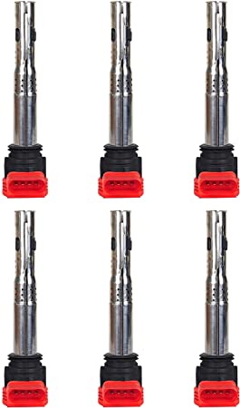 ENA Set of 6 Ignition Coil Pack Compatible with Audi Volkswagen A4 A5 A6 A7 A8 Q5 Q7 R8 S4 S5 S6 S8 Touareg 3.0L 3.2L Replacement for UF529 C1631