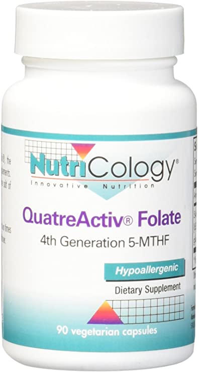 Nutricology Quatreactive Folate Vegetarian Capsules, 90 Count