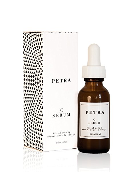PETRA C Serum - Professional Vitamin C Serum for your Face, 20% Pure L Ascorbic Acid with Vitamin E and Hyaluronic & Ferulic acid. All Natural and Organic, the Best Anti Aging Serum. 1 oz