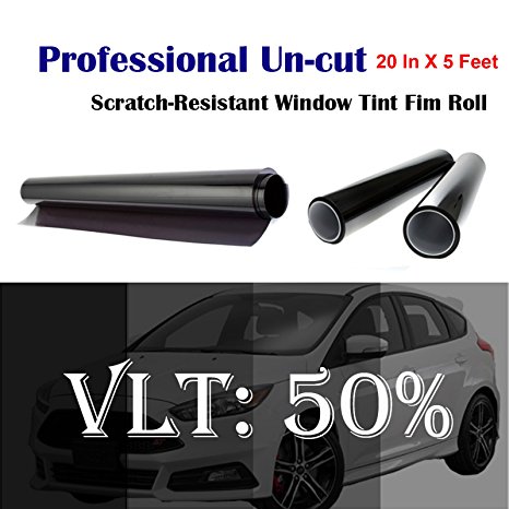 Uncut Roll Window Tint Film 50% VLT 20" In x 5' Ft Feet Car Home Office Glasss