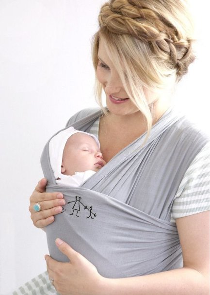 Best Baby Wrap Sling-Style Baby Carrier, By MoM-me, Super Practical, fits Newborn To 35lbs. Free Bonus 12 Baby Monthly Stickers with your purchase!