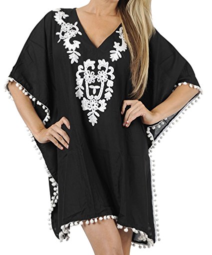 DELICATE EMBROIDERED Womens Beachwear Cover up Swimsuit Swimwear Dress Caftan
