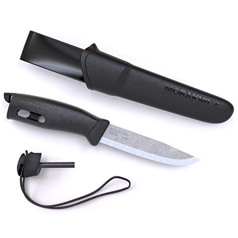 Morakniv Companion Spark 3.9-Inch Fixed-Blade Outdoor Knife and Fire Starter, Black