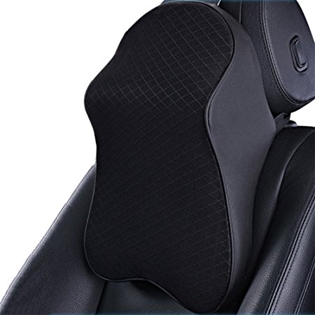 ZATOOTO Memory Foam Car Neck Pillow Travel Auto Head Neck Rest Cushion Neck Support Headrest Pillow (Black) ¡­
