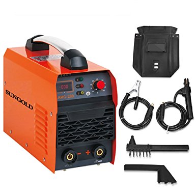 SUNGOLDPOWER 200A ARC MMA IGBT Digital Display LCD Welding Machine Hot Start DC Inverter Welder 200 AMP Rod Anti-Stick Dual 220V 230V 240V, Complete Package, Ready to Use !